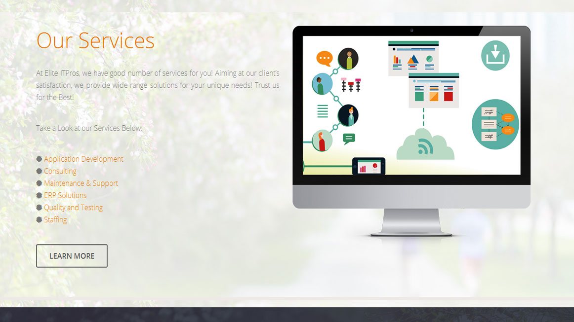 Slide 3:Project portfolio screen shot for Financials for Office 365 Kentico Web Design & Development project