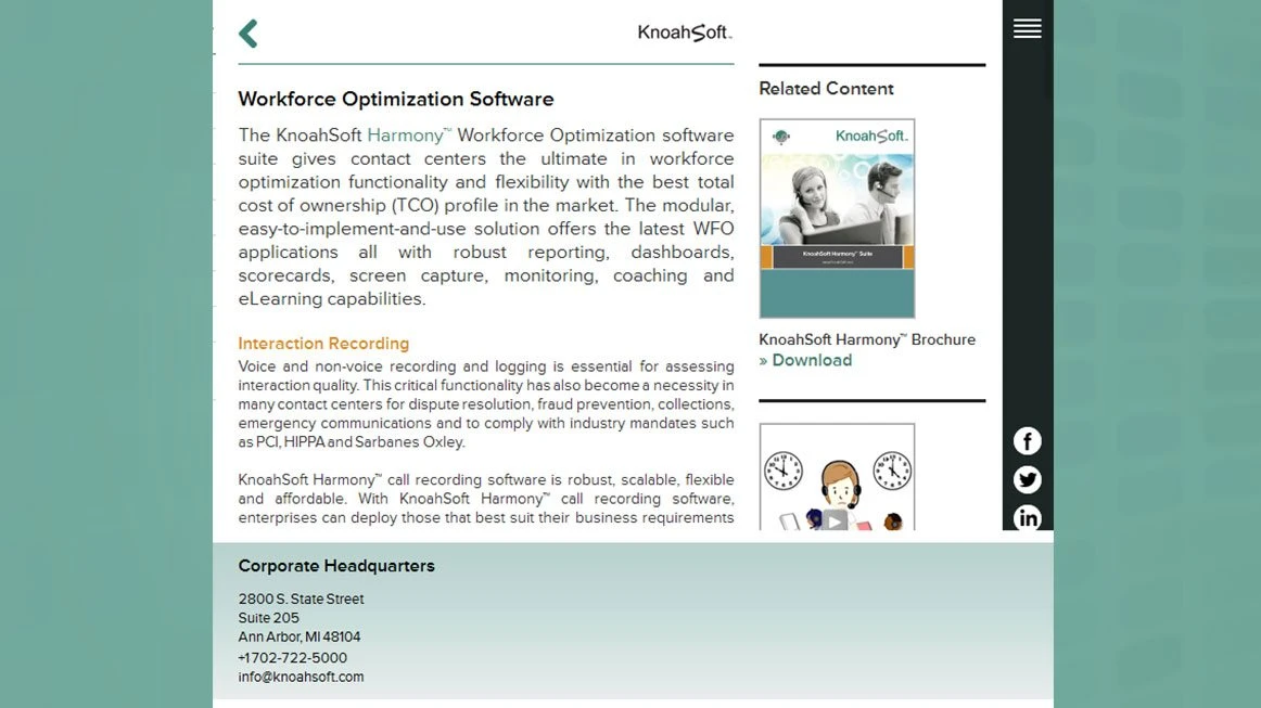 Slide 2:Project portfolio screen shot for Financials for Office 365 Kentico Web Design & Development project